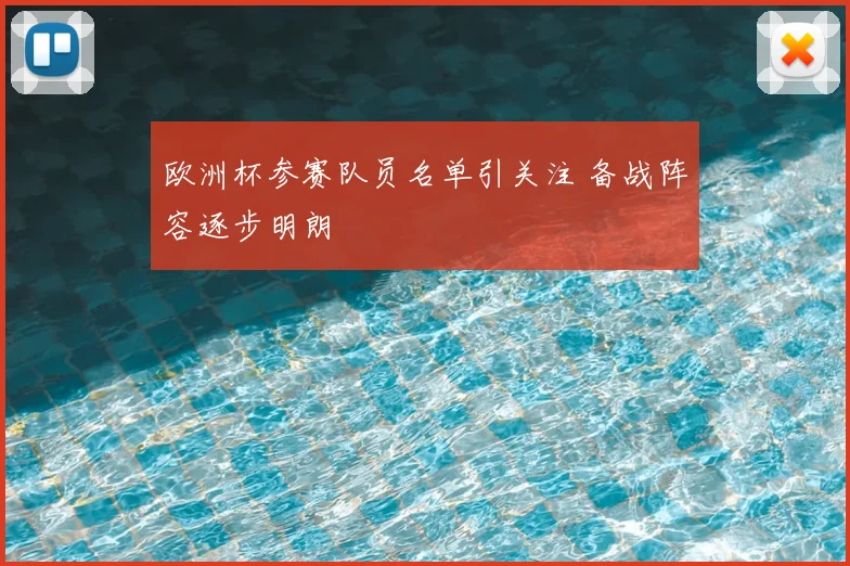 欧洲杯参赛队员名单引关注 备战阵容逐步明朗